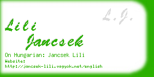 lili jancsek business card